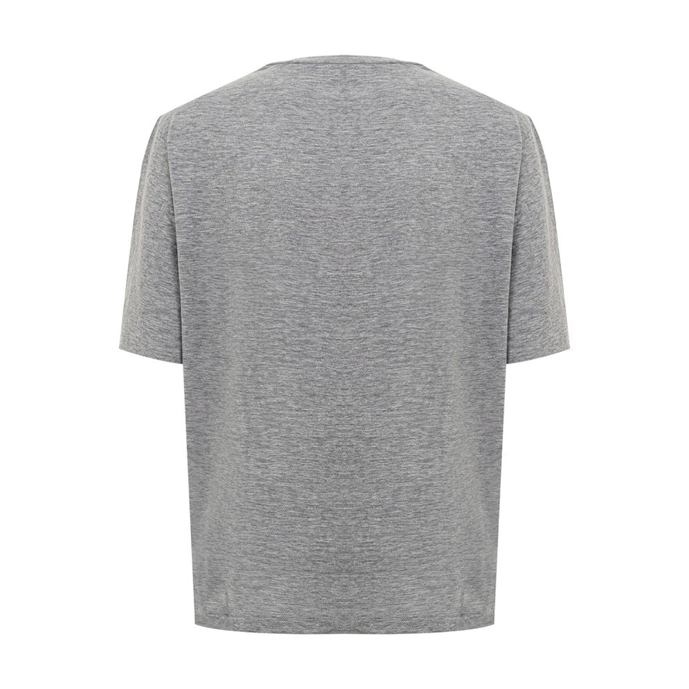 Chic Gray Cotton Tee for the Modern Woman
