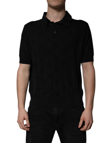 Black Silk Collared Polo T-shirt