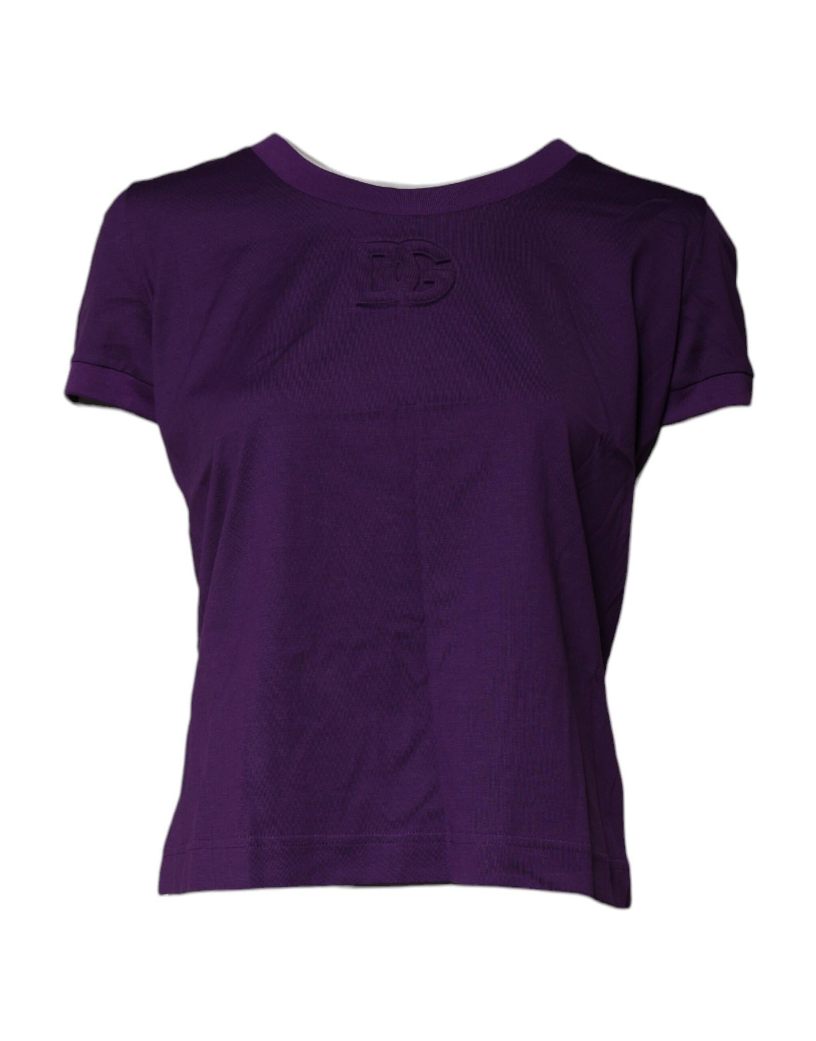 Violet Cotton Crewneck Short Sleeves T-shirt