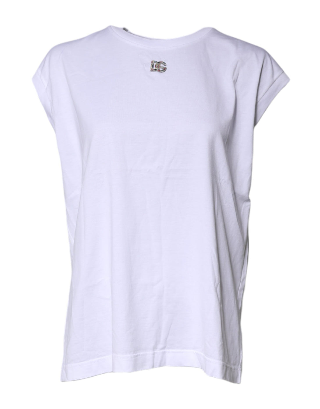 White Cotton Sleeveless Round Neck Tank Top