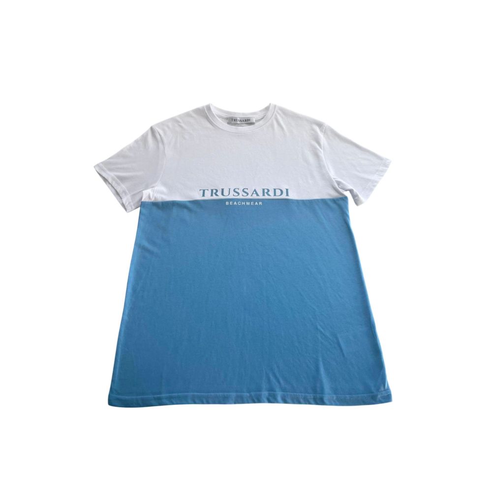 Light Blue Cotton Men T-Shirt