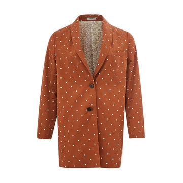 Chic Cotton Brown Jacket for the Modern Woman
