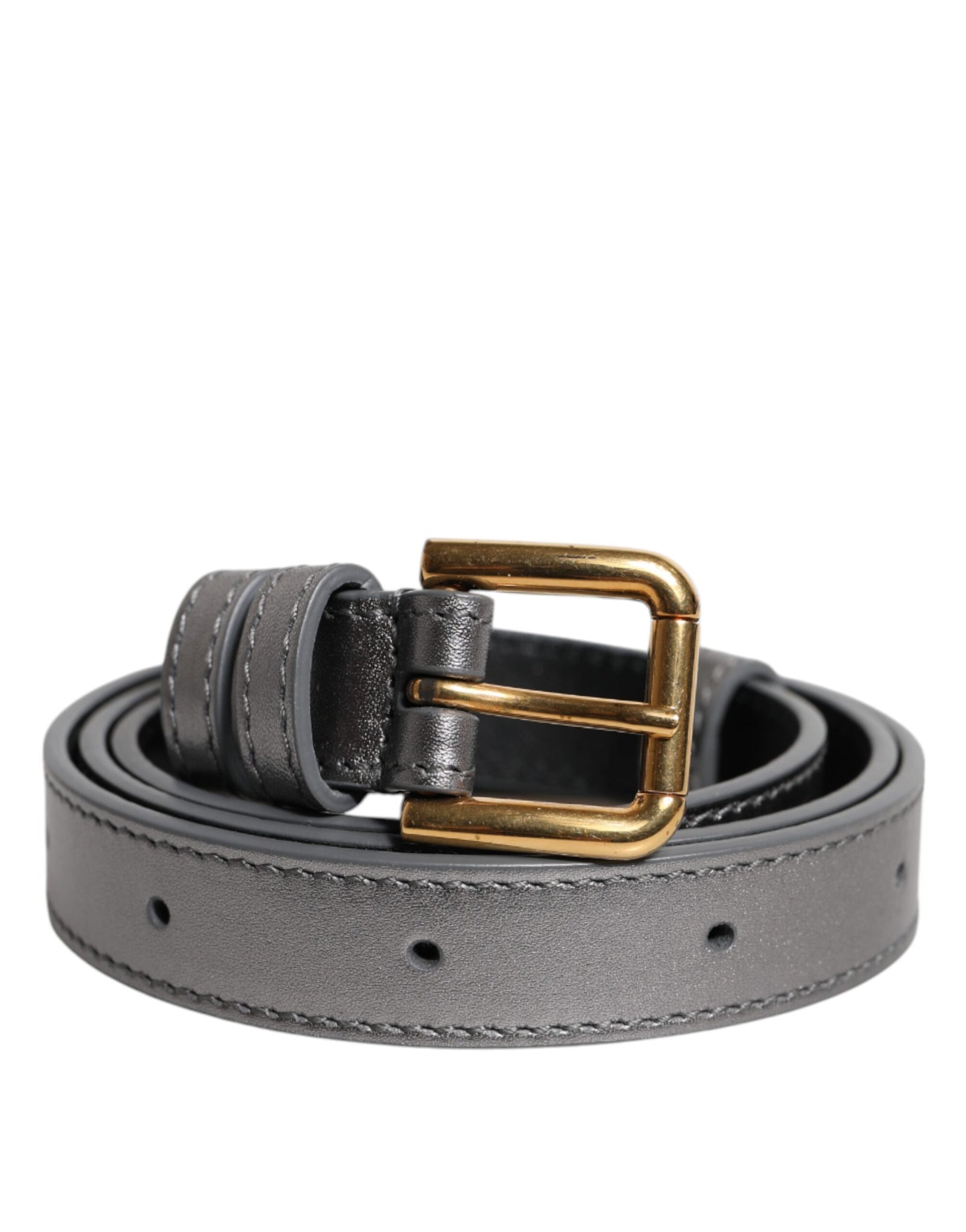 Silver Logo Engraved Metal Waist Buckle Belt