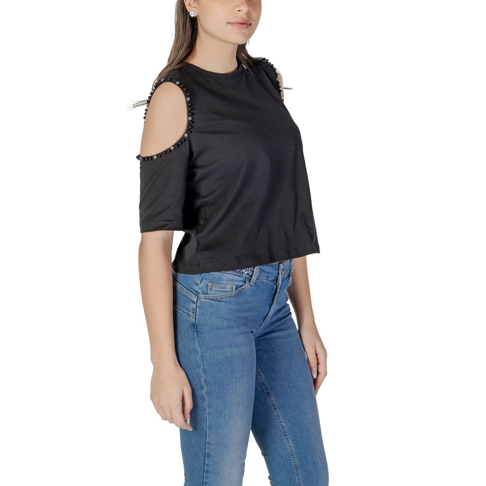 Black Cotton Tops & T-Shirt