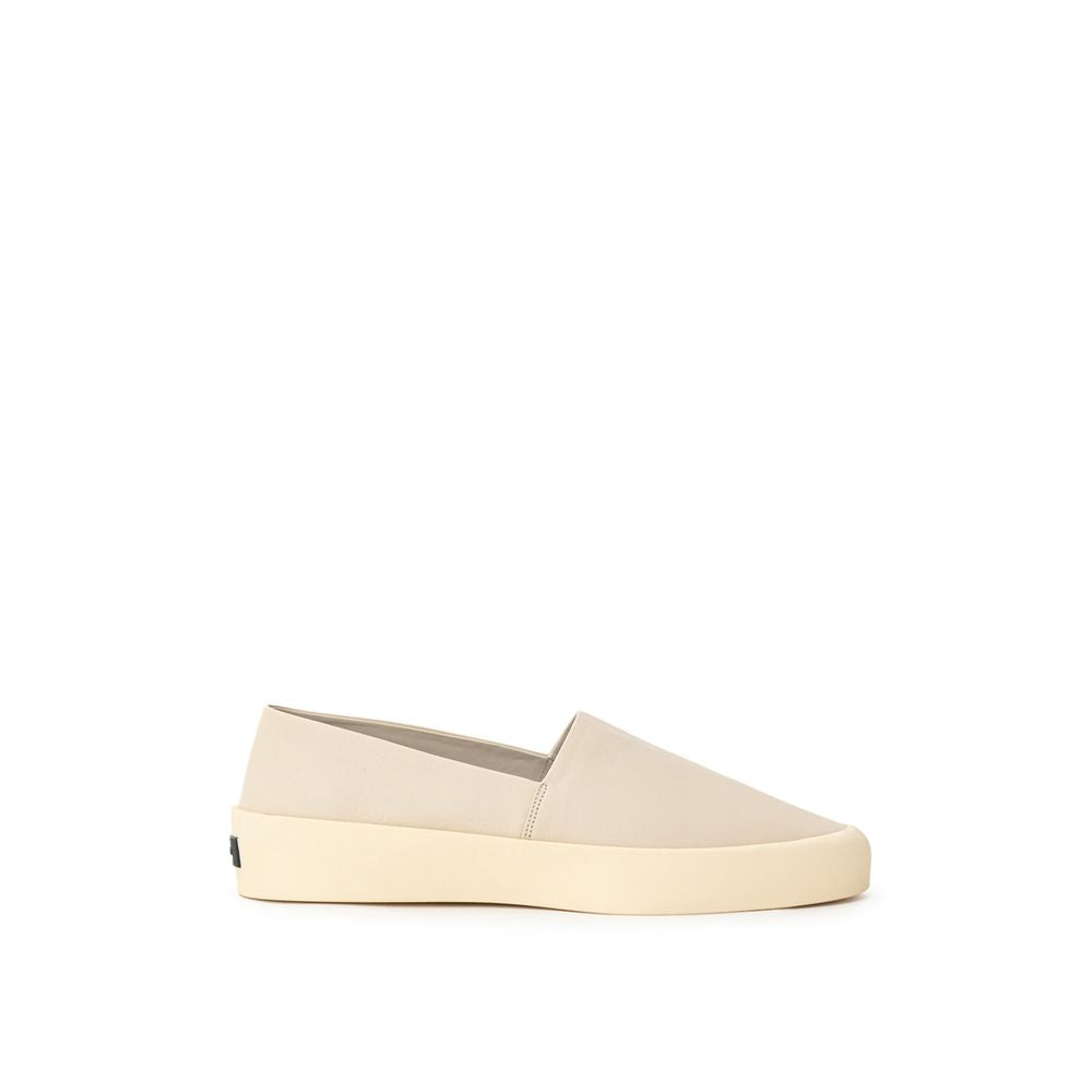 Beige Leather Slip-On Loafer