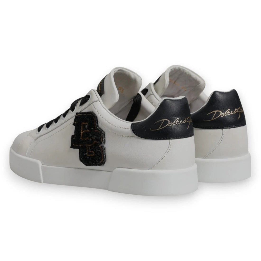 White Leather DG Logo Low Top Sneakers Shoes