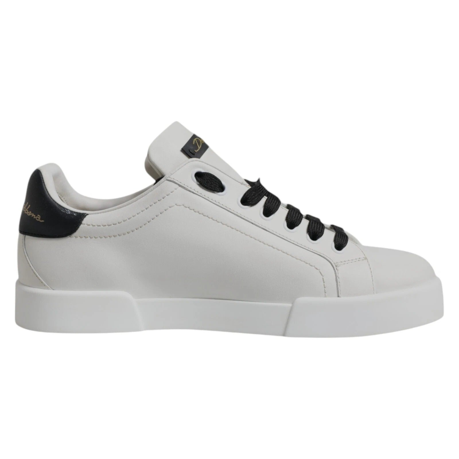 White Leather DG Logo Low Top Sneakers Shoes