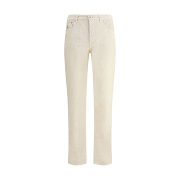 White Cotton Casual Pants