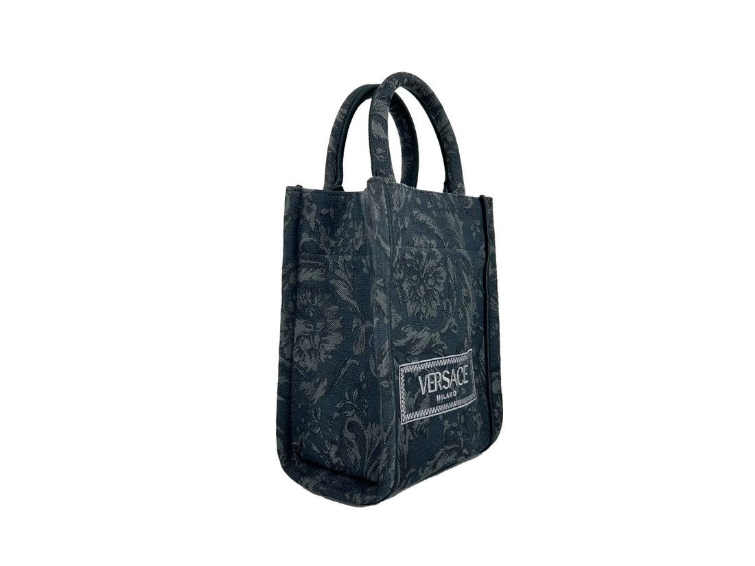 Athena Barocco Mini Top Handle Tote Crossbody Bag Black