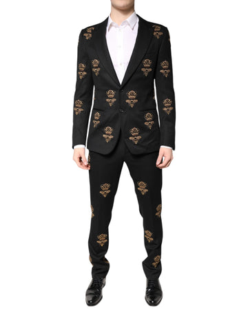 Black Bee Crown Embroidery 2 Piece Suit