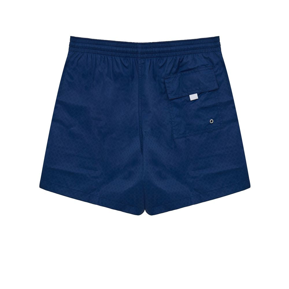 Blue Polyester Swim Shorts