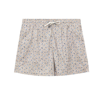 Beige Polyester Swim Shorts