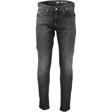 Black Cotton Slim Men Jeans