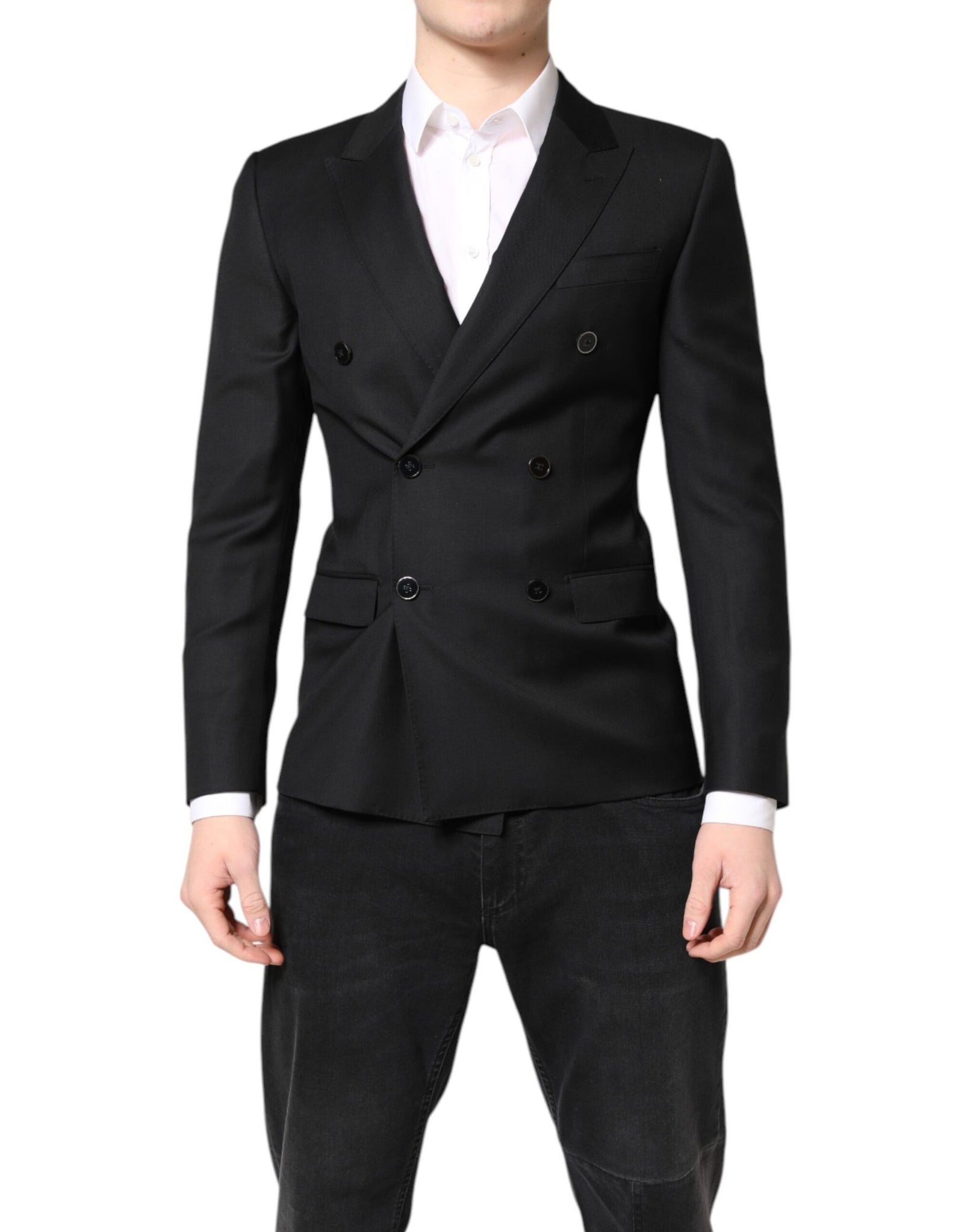 Black MARTINI Double Breasted Coat Blazer