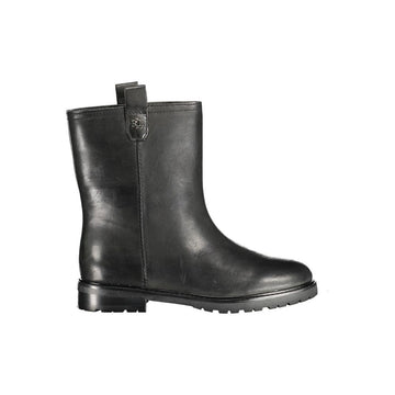 Black Leather Women Boot
