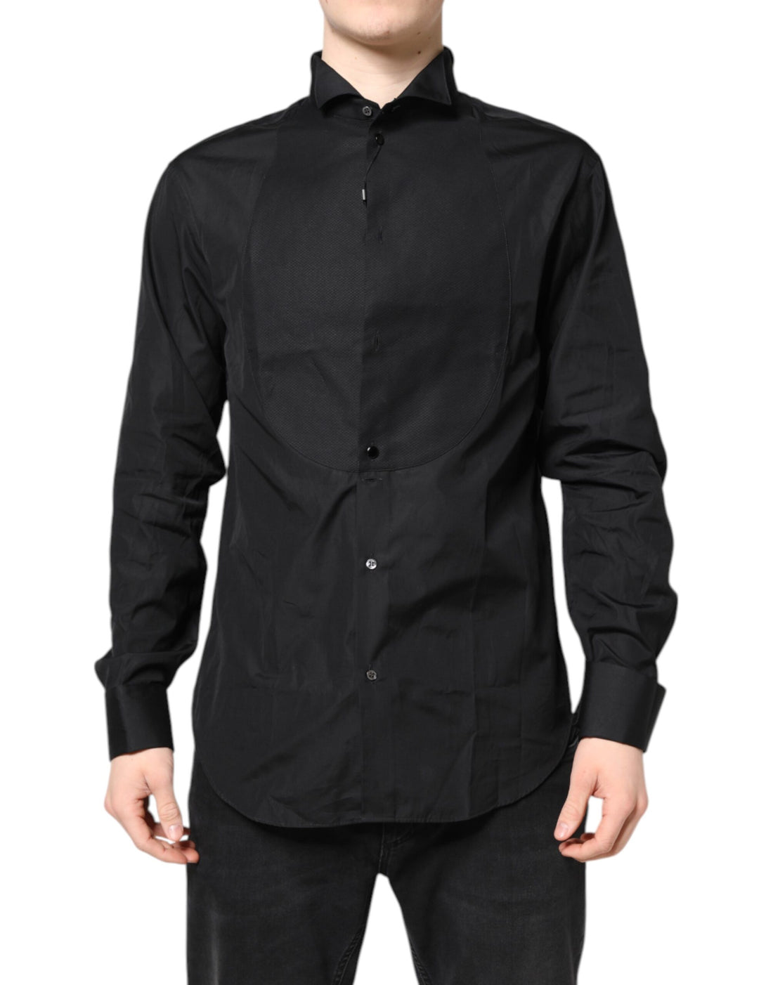 Black Cotton Long Sleeves Formal Dress Shirt