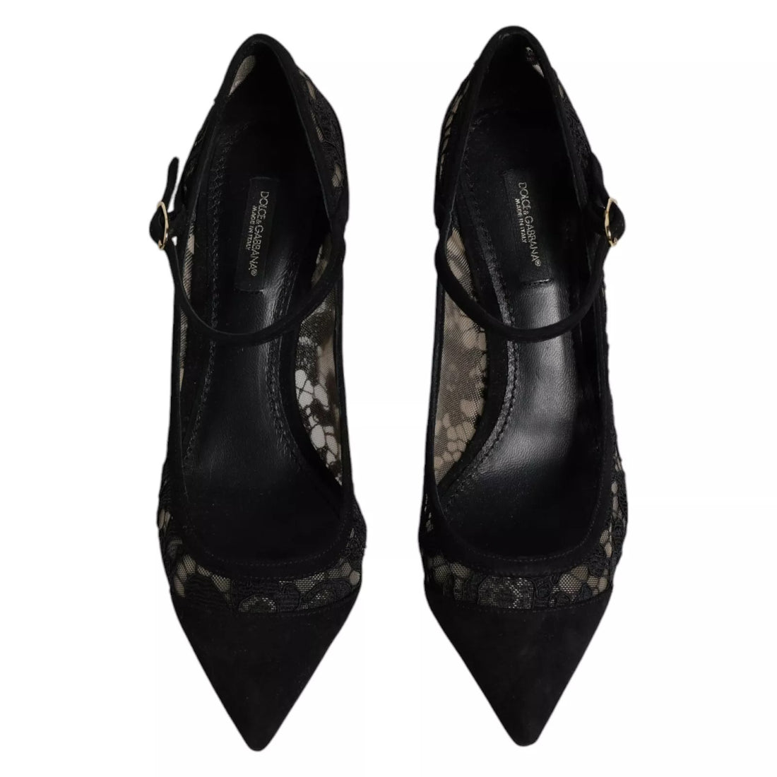 Black Mary Jane Taormina Lace Pumps Shoes