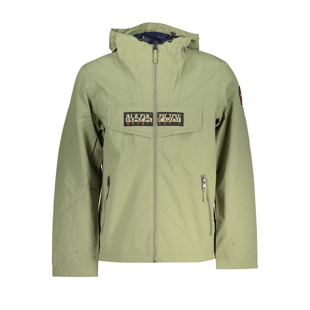 Green Polyester Men Jacket