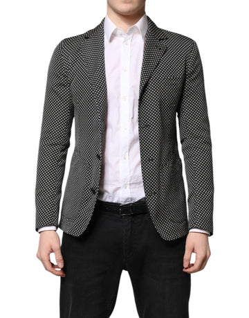 Black White Patterned Men Suit Coat Blazer