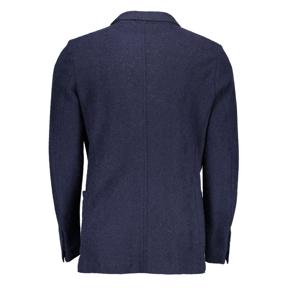 Blue Wool Men Jacket