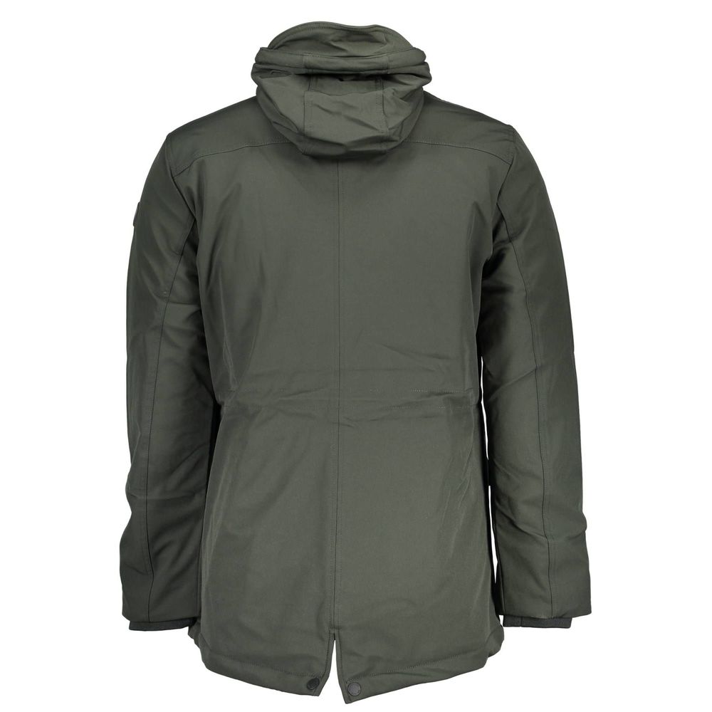 Green Polyester Men Jacket