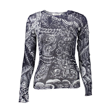 Blue Viscose Women Sweater