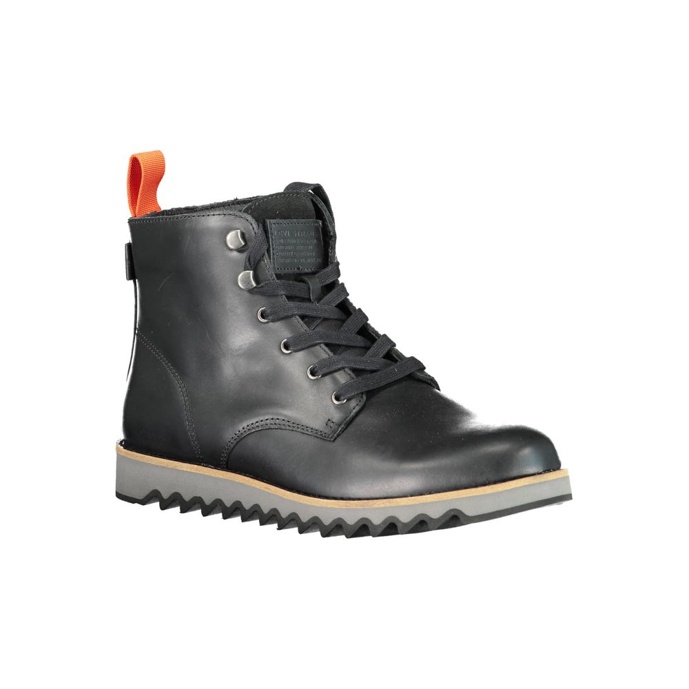 Black Leather Men Boot