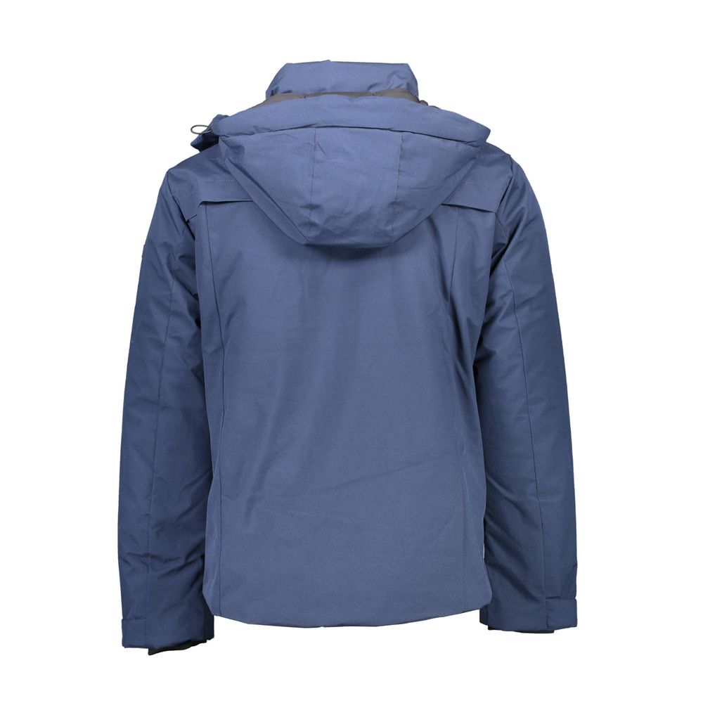Blue Polyester Men Jacket