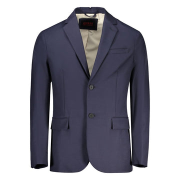 Blue Cotton Men Jacket
