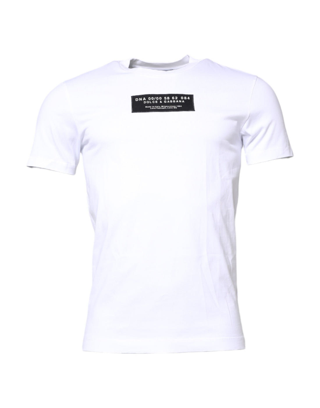White Cotton Logo Patch Crew Neck T-shirt