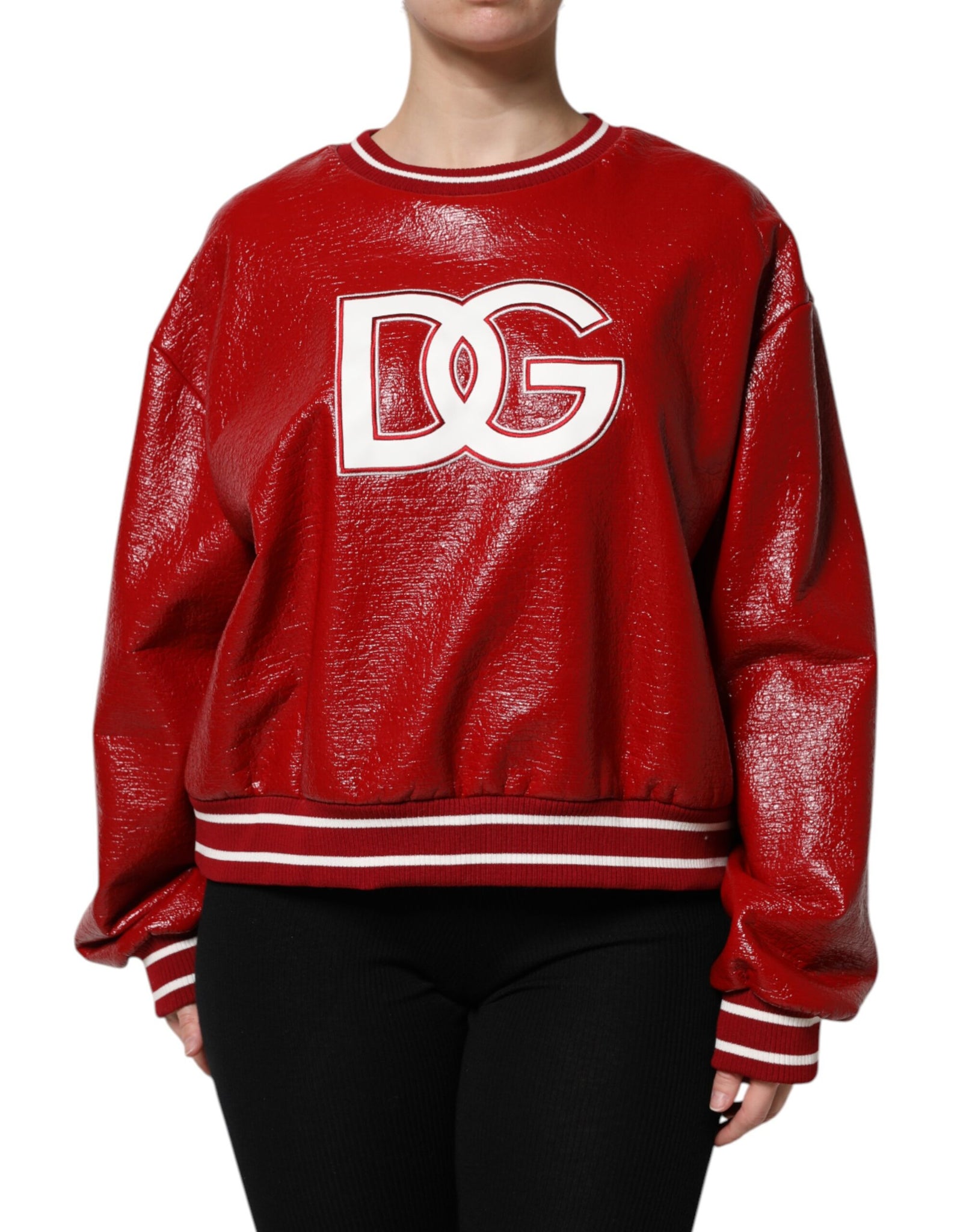 Red Wool DGLogo Embroidery Pullover Sweater