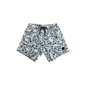 White Polyester Men's Swim Short