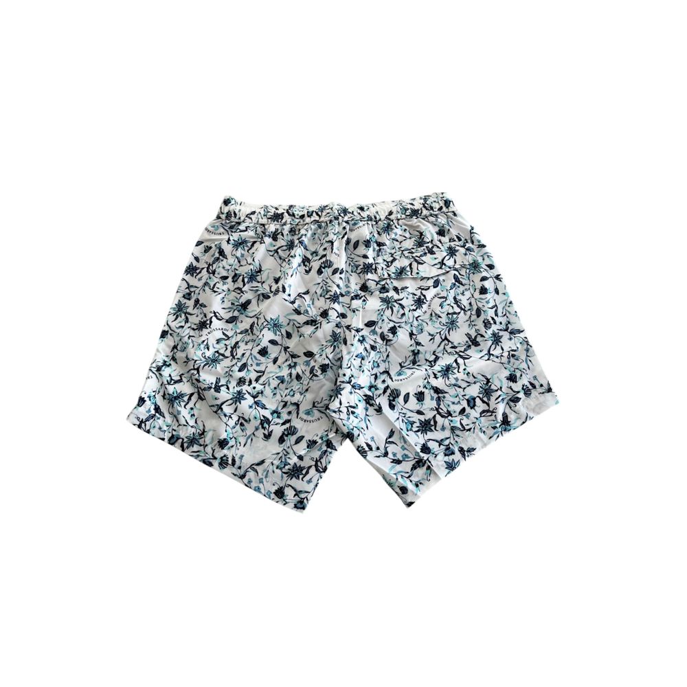 White Polyester Men's Swim Short