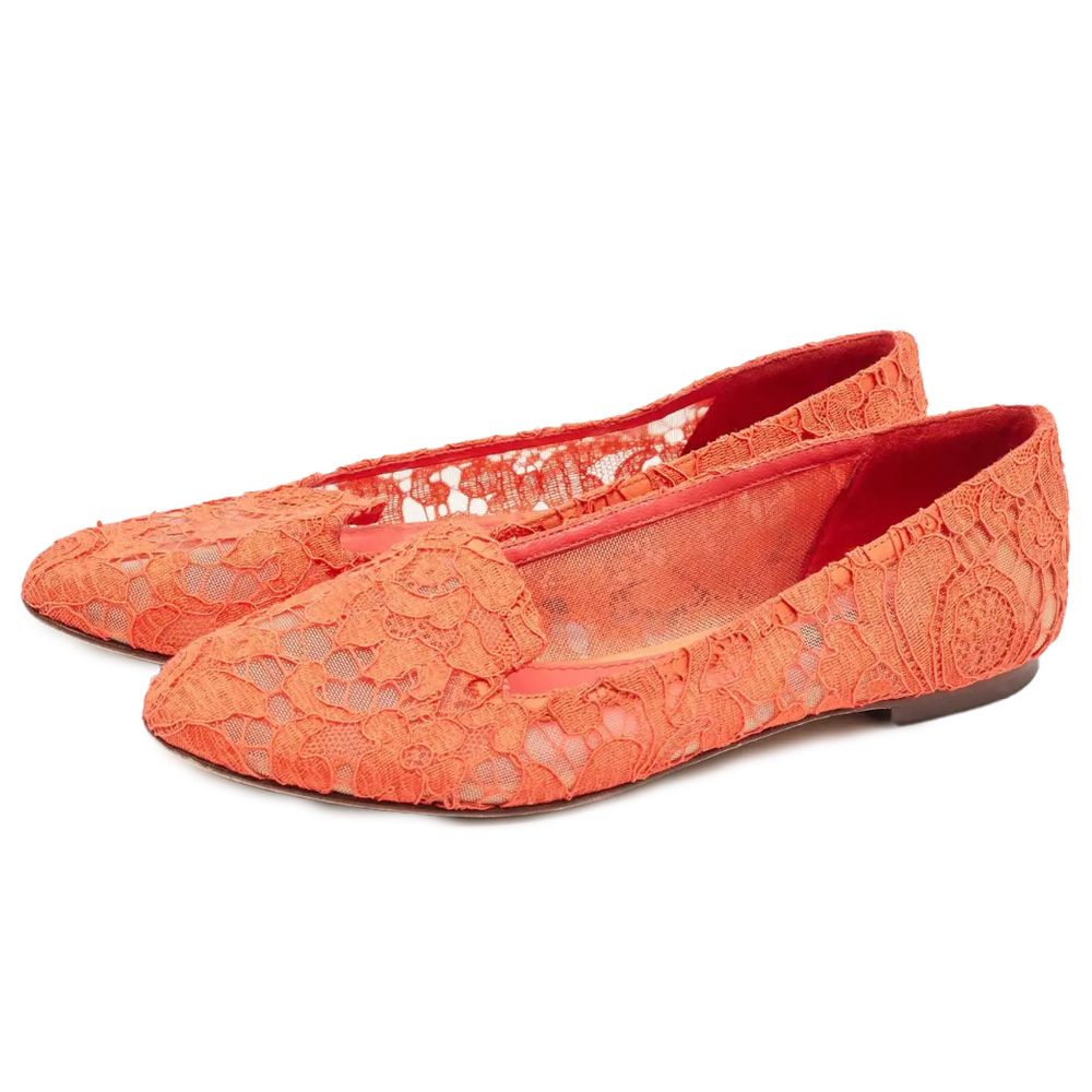 Red Viscose Flat Shoe