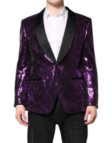 Purple SICILIA Sequin Embellish Coat Jacket