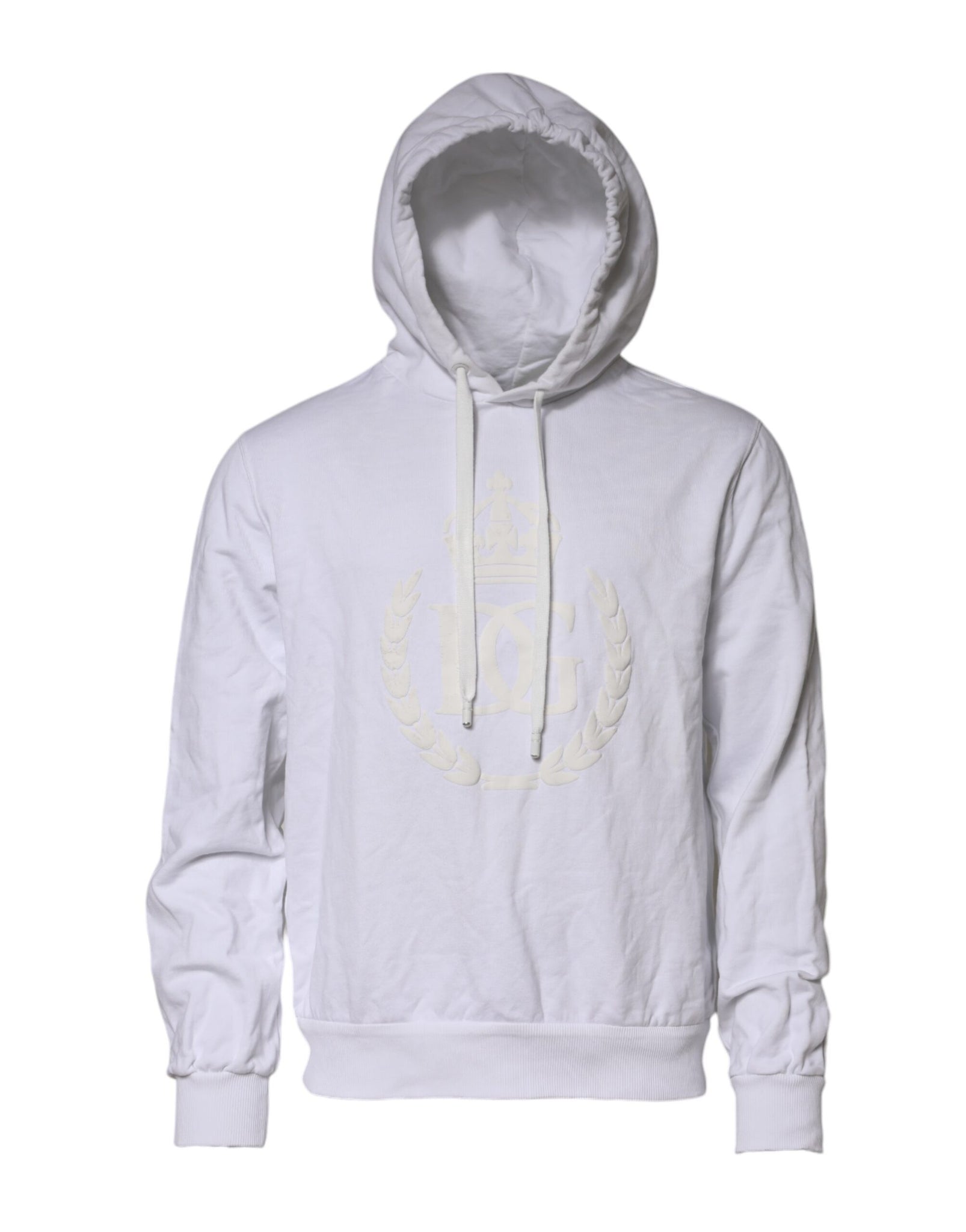 White Embossed Logo Hooded Sweatshirt Sweater