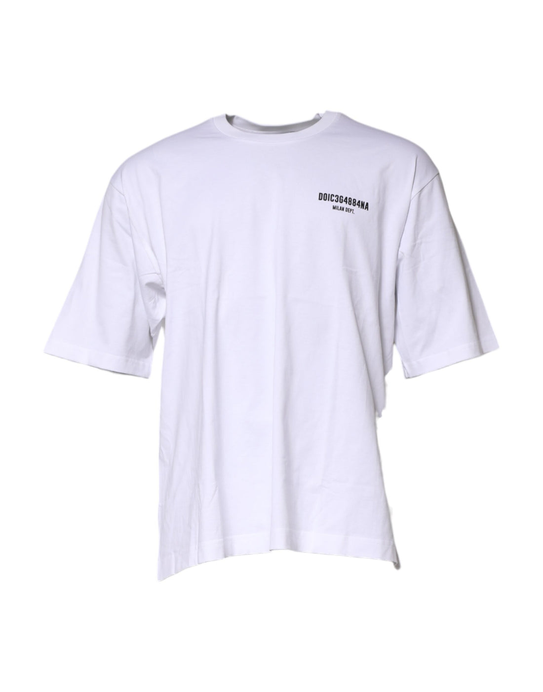 White Cotton Logo Print Crew Neck T-shirt