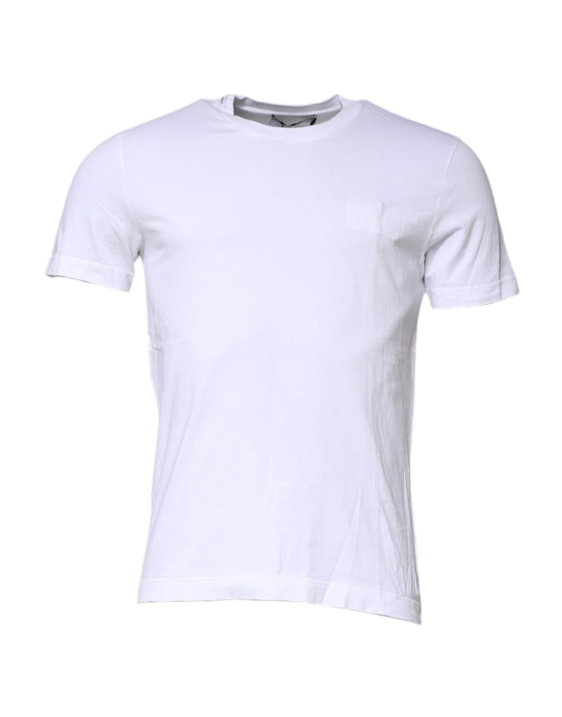 White Cotton Men Crew Neck Tee T-shirt