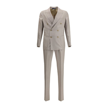 Beige Fleece Wool Two-Piece Suit
