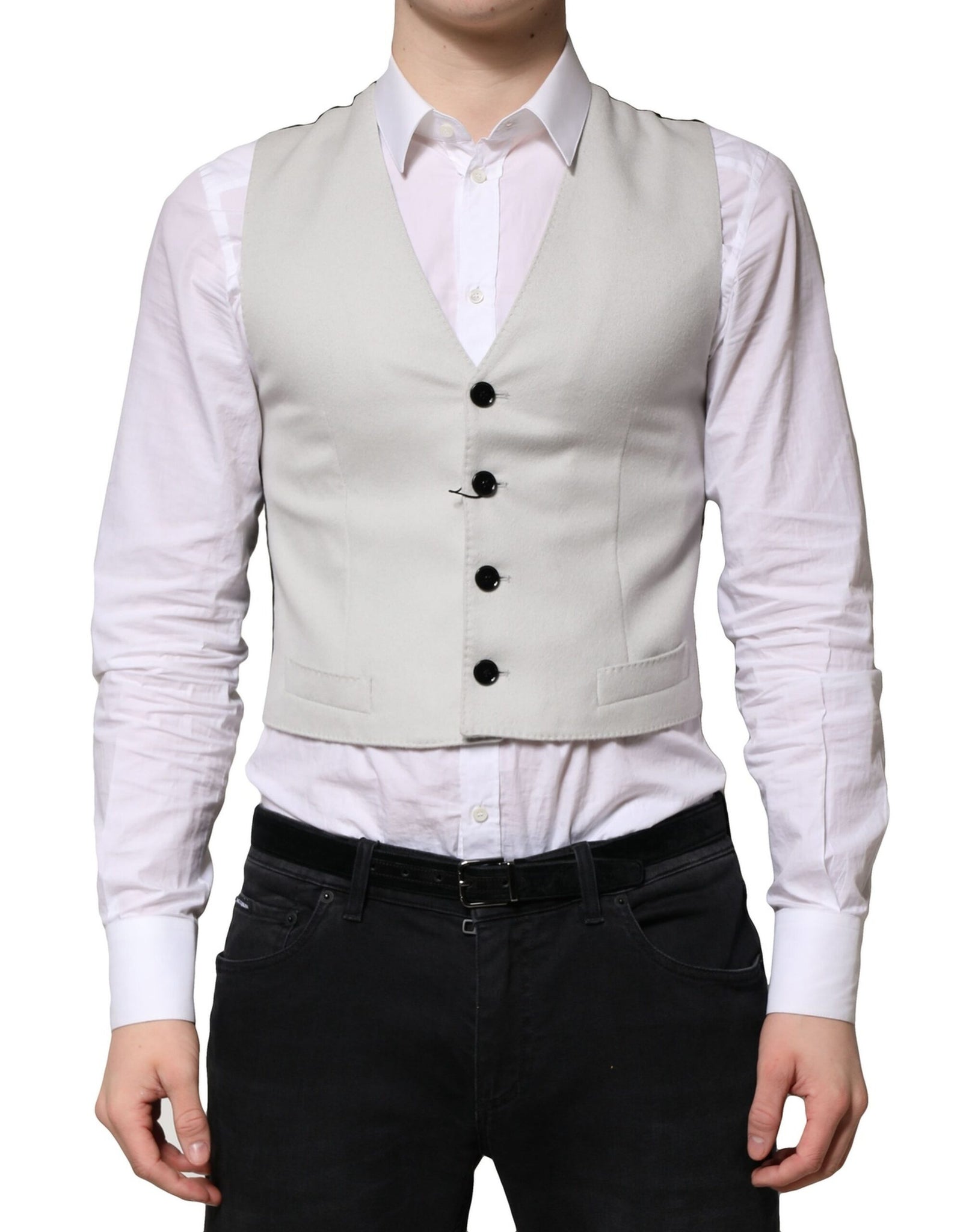 Gray Wool Dress Formal Men Waistcoat Vest