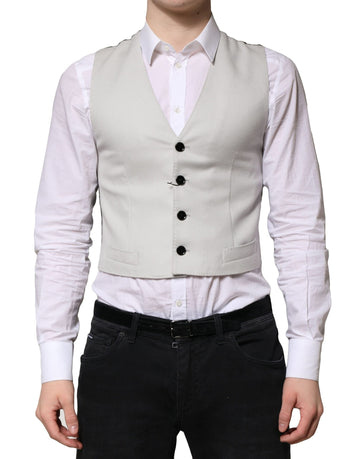 Gray Wool Dress Formal Men Waistcoat Vest