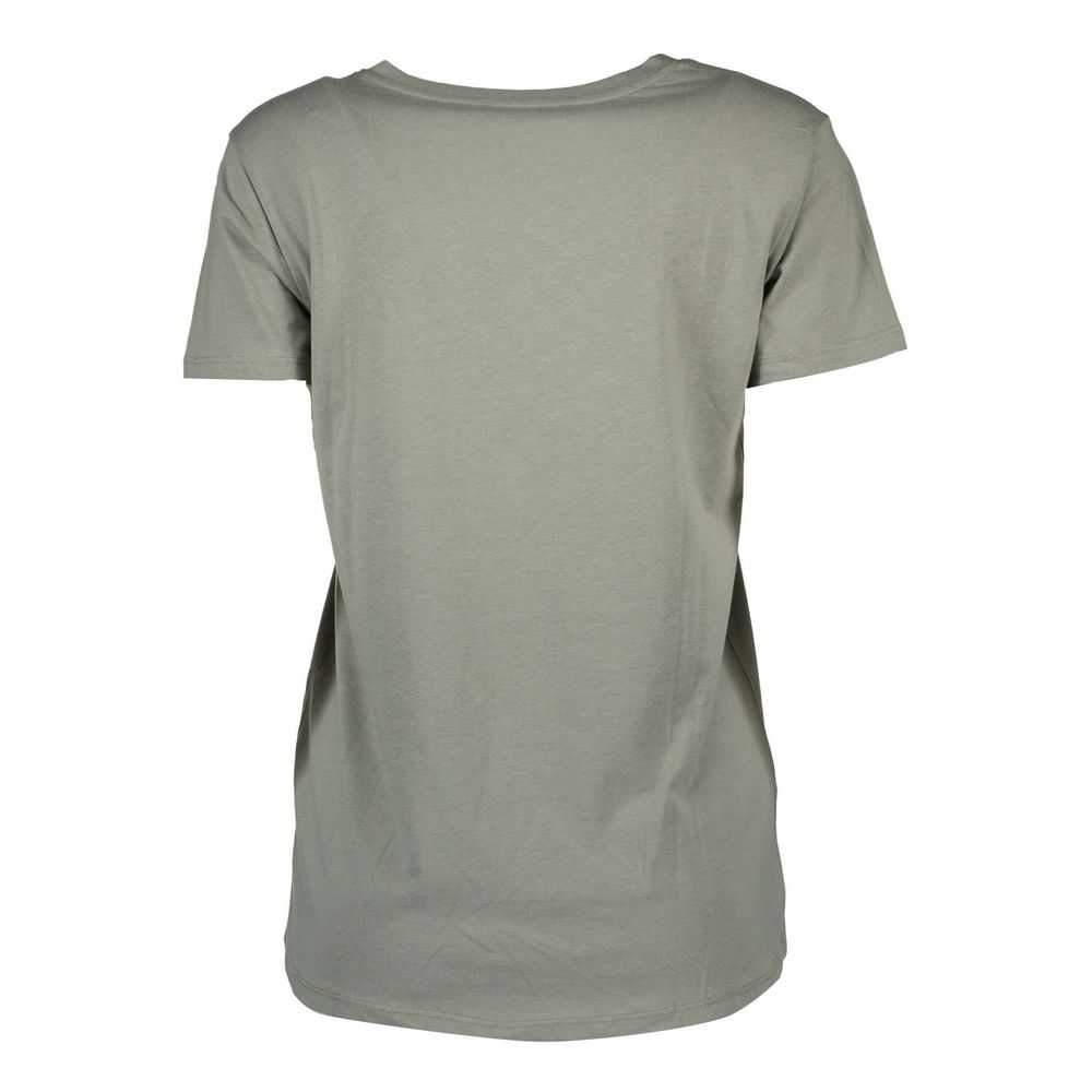 Green Cotton Women T-Shirt