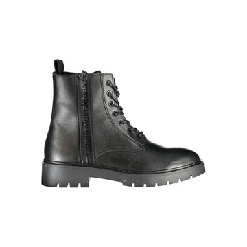 Black Polyester Men Boot