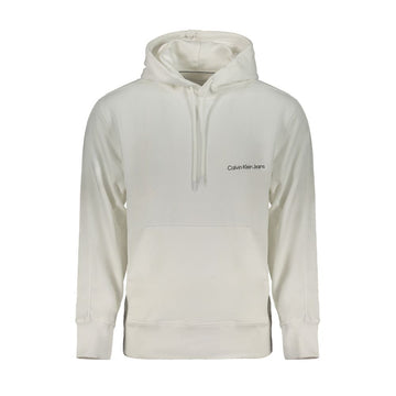 White Cotton Men Sweater with Hood