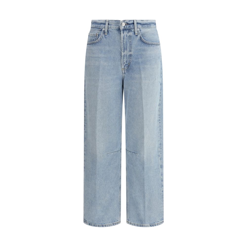 Light Blue Cotton Straight-Leg Jeans