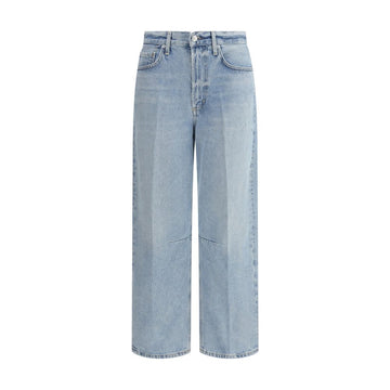 Light Blue Cotton Straight-Leg Jeans