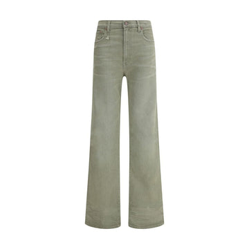 Green Cotton Flared Jeans