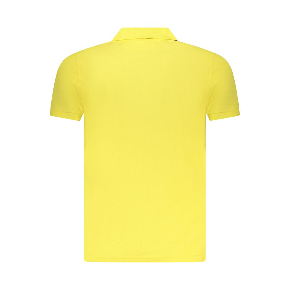 Yellow Cotton Men Polo Shirt