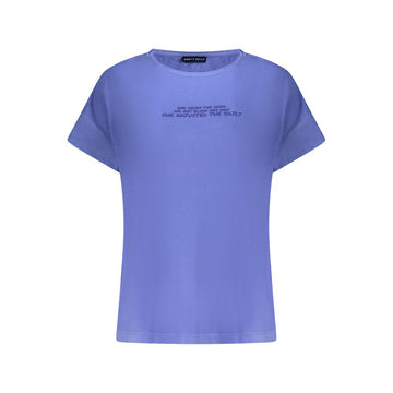 Blue Cotton Women T-Shirt