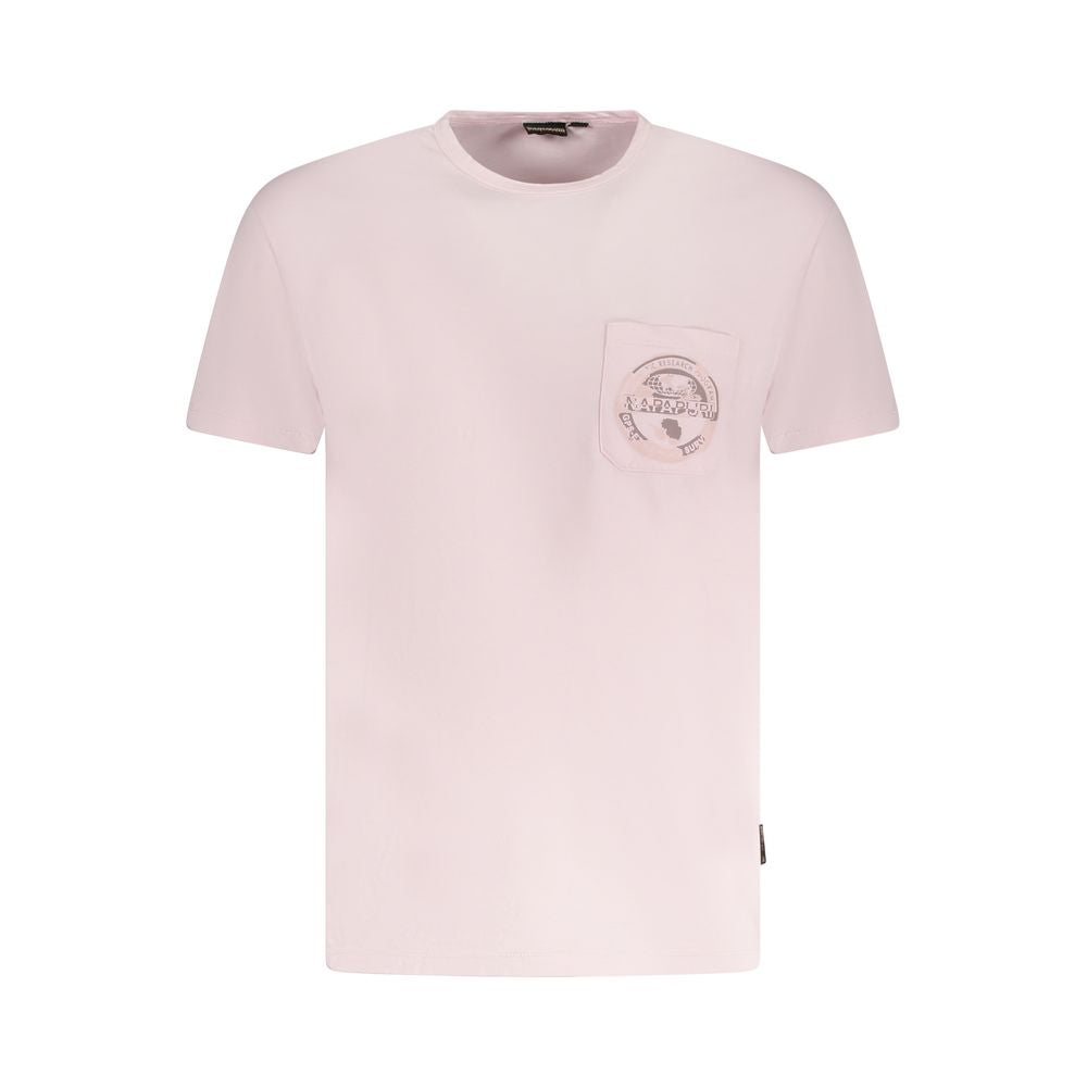 Pink Cotton Men T-Shirt